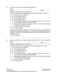 Form PG-103 Petition for Appointment of a Partial Guardian for an Adult - Alaska, Page 6