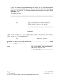 Form PG-103 Petition for Appointment of a Partial Guardian for an Adult - Alaska, Page 7