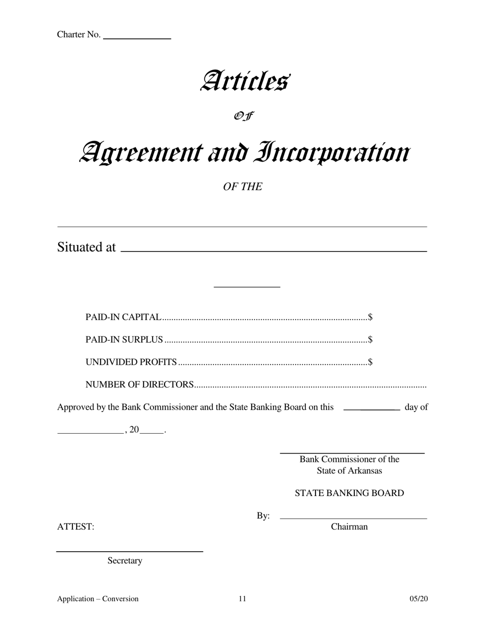 Application for Conversion to a State Charted Bank - Arkansas, Page 11