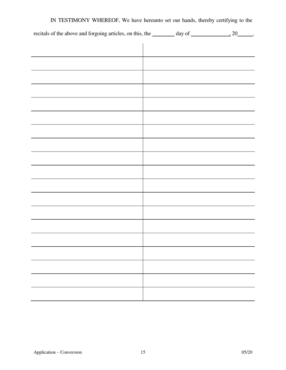 Application for Conversion to a State Charted Bank - Arkansas, Page 15