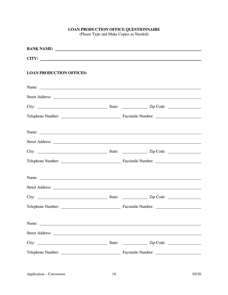 Application for Conversion to a State Charted Bank - Arkansas, Page 18