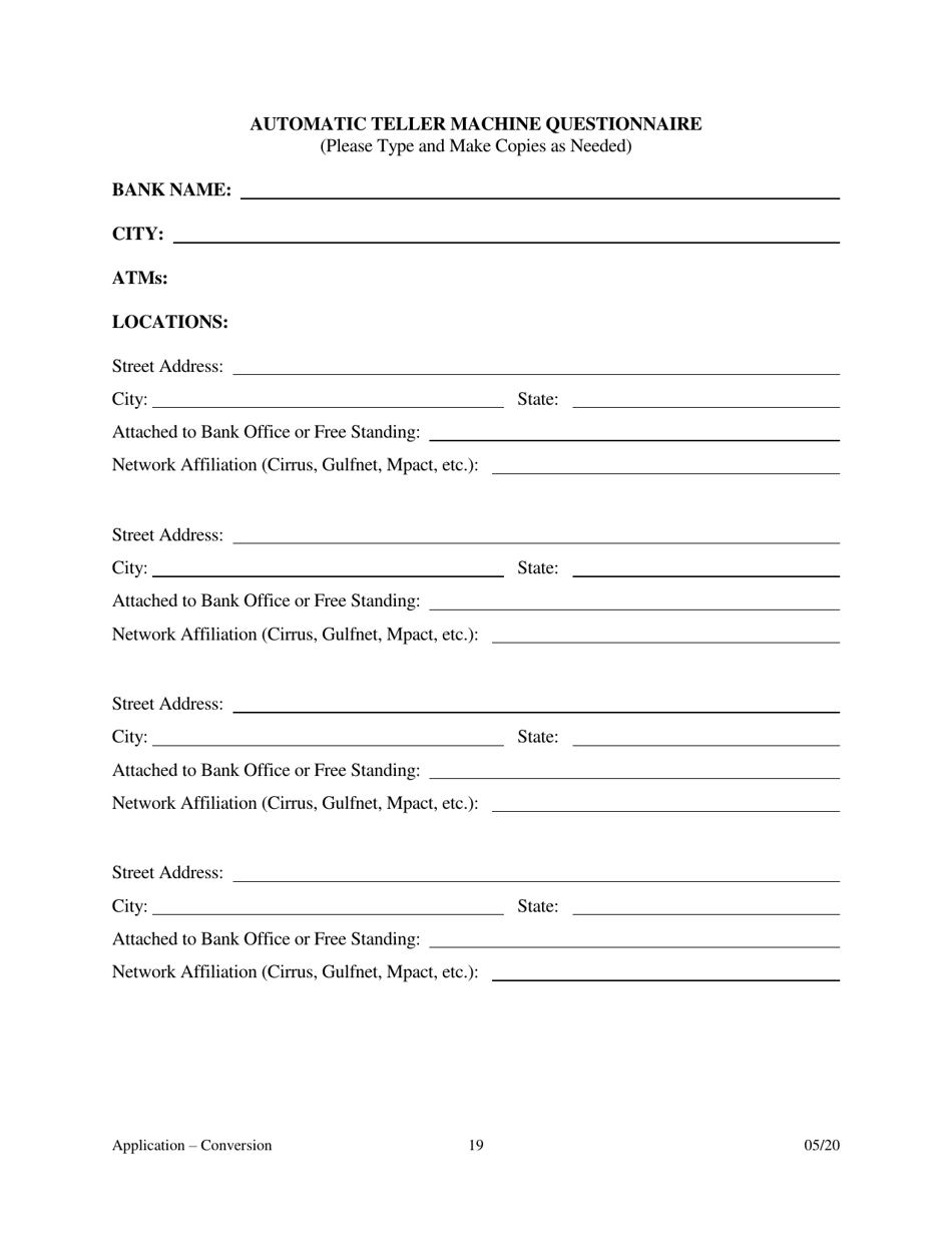 Application for Conversion to a State Charted Bank - Arkansas, Page 19