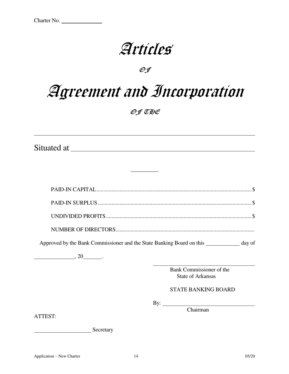 Application for Proposed State Bank Charter - Arkansas, Page 14