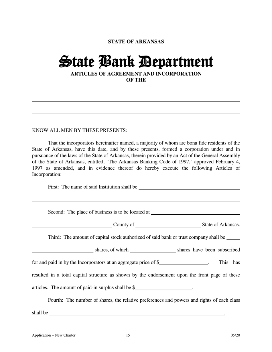 Application for Proposed State Bank Charter - Arkansas, Page 15