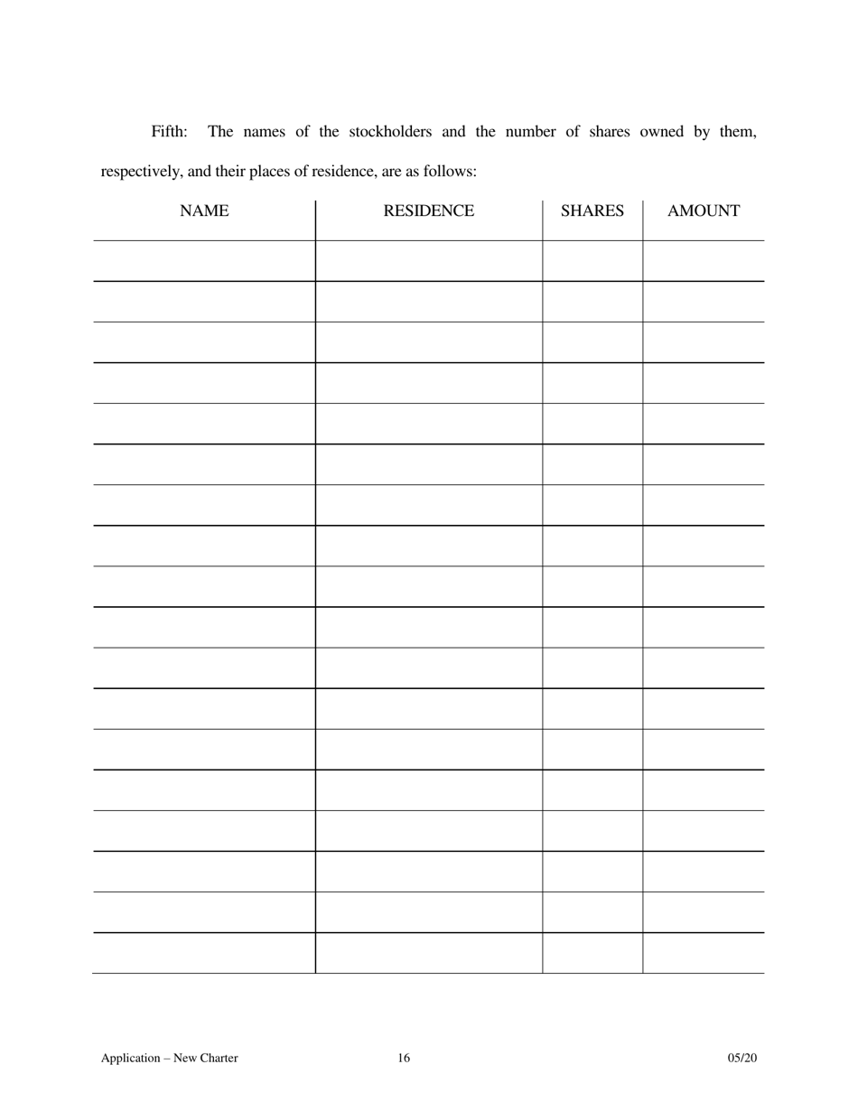 Application for Proposed State Bank Charter - Arkansas, Page 16