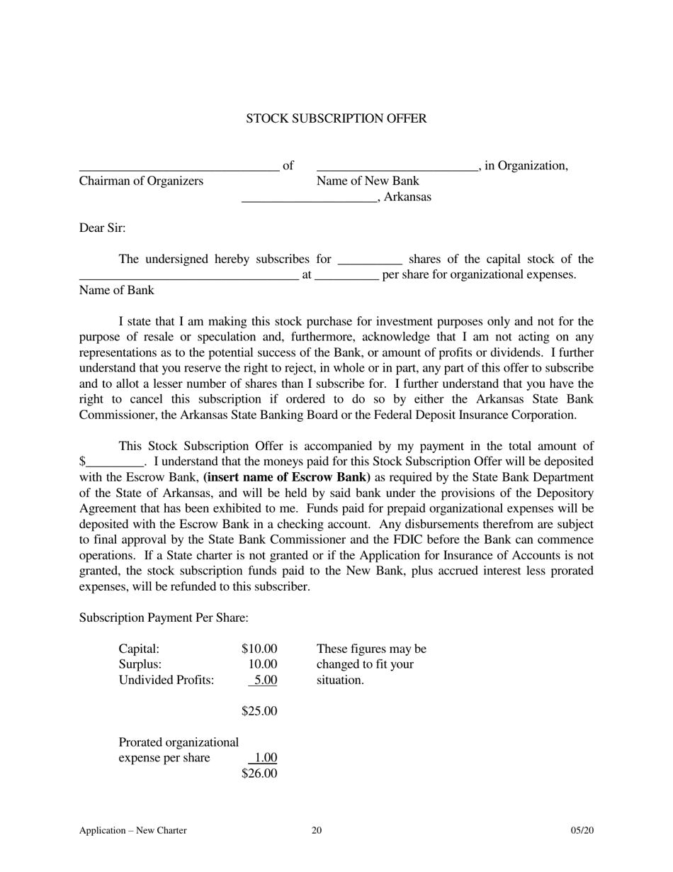 Application for Proposed State Bank Charter - Arkansas, Page 20