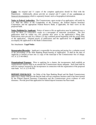 Application for Proposed State Bank Charter - Arkansas, Page 2