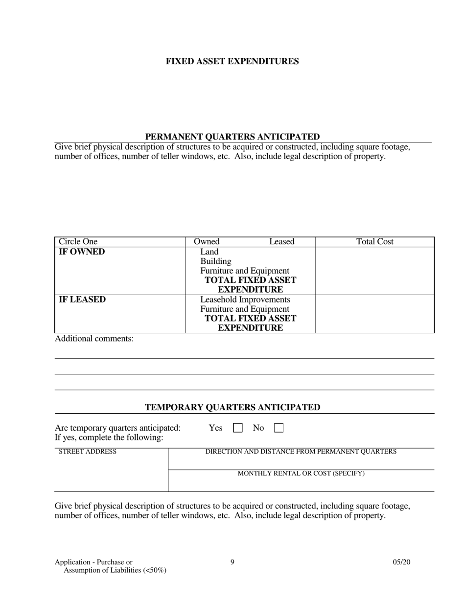 Application - Purchase or Assumption of Liabilities ( 50%) - Arkansas, Page 9