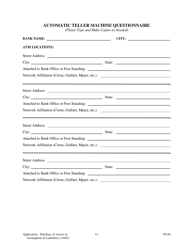Application for Purchase of Assets or Assumption of Liabilities - Arkansas, Page 12