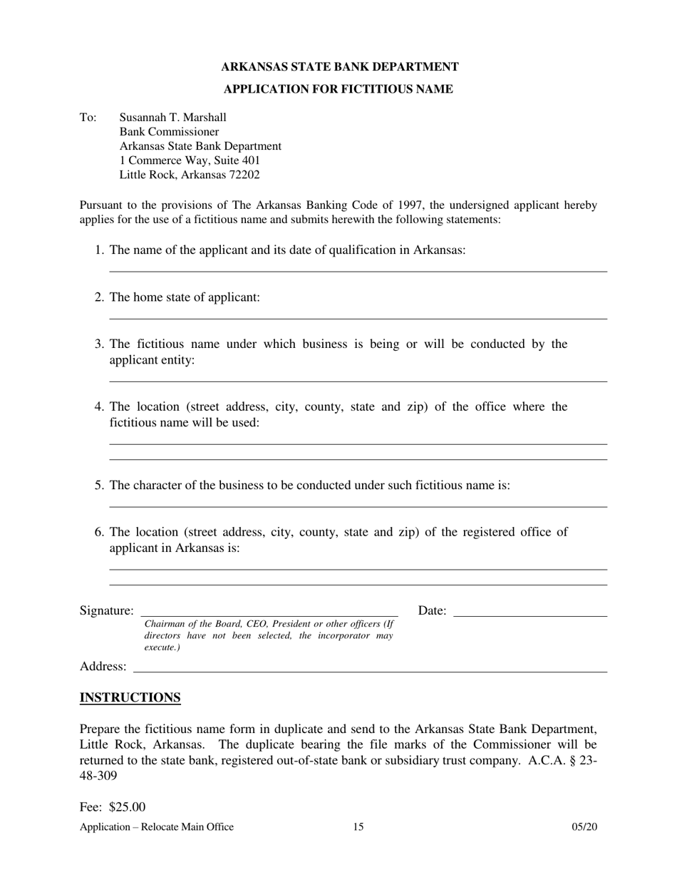 Application to Relocate Main Office - Arkansas, Page 16