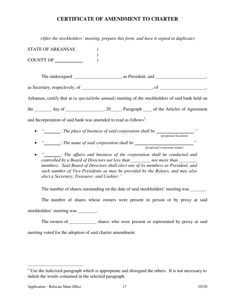 Application to Relocate Main Office - Arkansas, Page 18