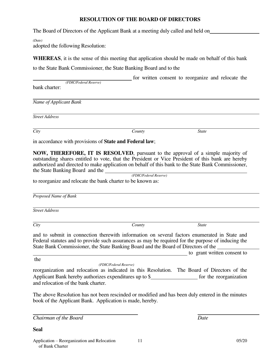 Application to Reorganize and Relocate Bank Charter - Arkansas, Page 11