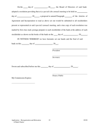 Application to Reorganize and Relocate Bank Charter - Arkansas, Page 25