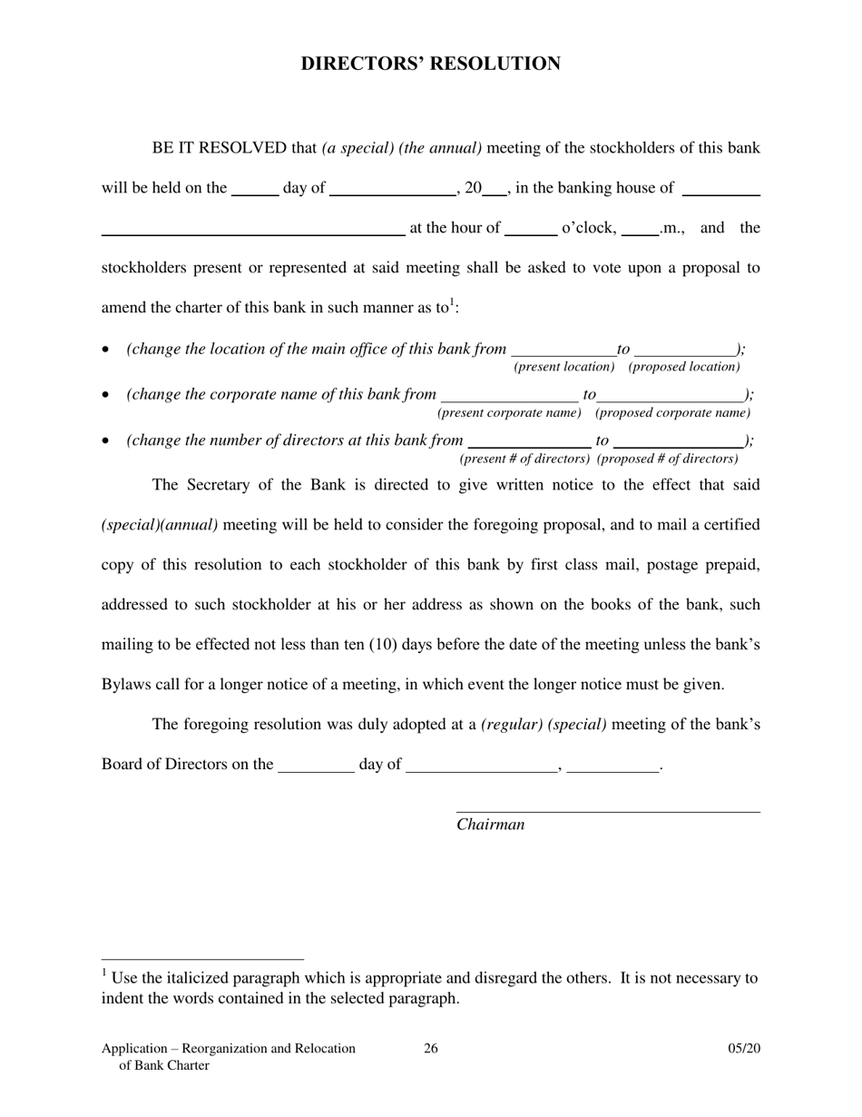 Application to Reorganize and Relocate Bank Charter - Arkansas, Page 26