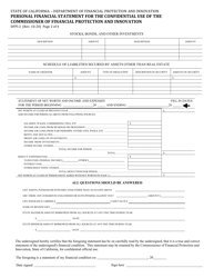 Form DFPI-2 Personal Financial Statement for the Confidential Use of the Commissioner of Business Oversight - California, Page 2