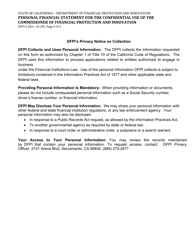 Form DFPI-2 Personal Financial Statement for the Confidential Use of the Commissioner of Business Oversight - California, Page 4