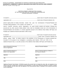 Form DFPI-CSCL118 Nonprofit Community Service Organization Notice and Written Consent - California, Page 3