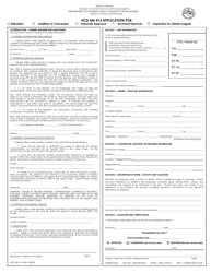 Form HCD MH415 Manufactured Housing Permit Application - California
