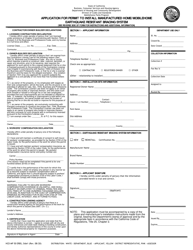 Form HCD MP50 ERBS Application for Permit to Install Manufactured Home/Mobilehome Earthquake Resistant Bracing System - California