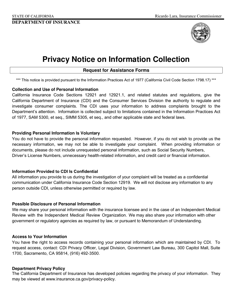 Form CSD-001-P Request for Assistance (Rfa) - California, Page 4