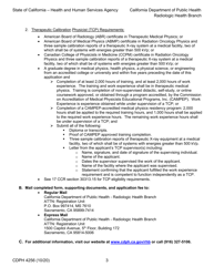 Form CDPH4256 Application for Authorization as a Therapeutic Survey Physicist or Therapeutic Calibration Physicist - California, Page 3