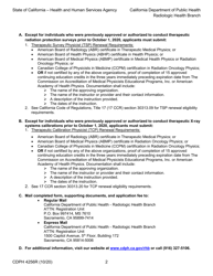 Form CDPH4256R Application for Renewal of Authorization as a Therapeutic Survey Physicist or Therapeutic Calibration Physicist - California, Page 2