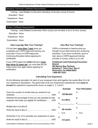 Form CDPH8488 Application for Lead Certification - California, Page 5