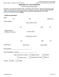 Form CDPH8488 Application for Lead Certification - California, Page 7
