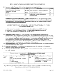 Form CDPH8595 Drug Manufacturing License Application - California, Page 4