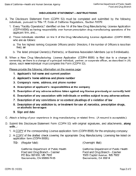 Form CDPH53 Disclosure Statement - Human Prescription Drug Manufacturers - California, Page 2
