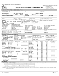 Document preview: Form CDPH8703 Acute Hepatitis B or C Case Report - California