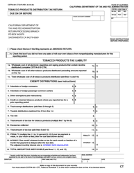 Document preview: Form CDTFA-501-CT Tobacco Products Distributor Tax Return - California