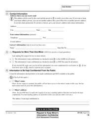 Form CH-160 Request to Keep Minor&#039;s Information Confidential - California, Page 2