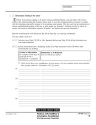 Form CH-160 Request to Keep Minor&#039;s Information Confidential - California, Page 3