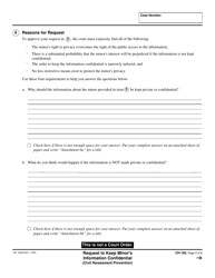 Form CH-160 Request to Keep Minor&#039;s Information Confidential - California, Page 4