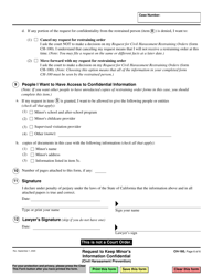 Form CH-160 Request to Keep Minor&#039;s Information Confidential - California, Page 6