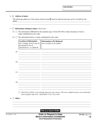 Form CH-165 Order on Request to Keep Minor&#039;s Information Confidential - California, Page 3