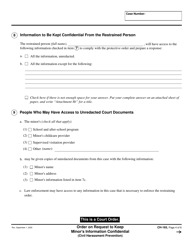 Form CH-165 Order on Request to Keep Minor&#039;s Information Confidential - California, Page 4