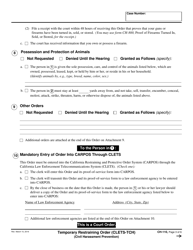 Form CH-110 Temporary Restraining Order - California, Page 3