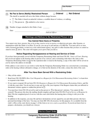 Form CH-110 Temporary Restraining Order - California, Page 4