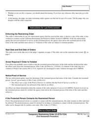 Form CH-110 Temporary Restraining Order - California, Page 5