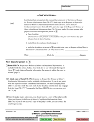 Form CH-177 Notice of Request for Release of Minor&#039;s Confidential Information - California, Page 2