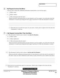 Form CH-176 Request for Release of Minor&#039;s Confidential Information - California, Page 2