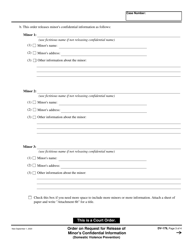Form DV-179 Order on Request for Release of Minor&#039;s Confidential Information - California, Page 3