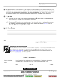 Form DV-179 Order on Request for Release of Minor&#039;s Confidential Information - California, Page 4