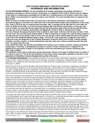 Form EPO-002 Gun Violence Emergency Protective Order - California, Page 2