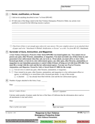 Form GV-020 Response to Gun Violence Emergency Protective Order - California, Page 2