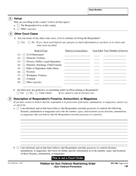 Form GV-100 Petition for Gun Violence Restraining Order - California, Page 2
