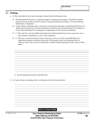 Form GV-030 &quot;Gun Violence Restraining Order After Hearing on Epo-002&quot; - California, Page 2
