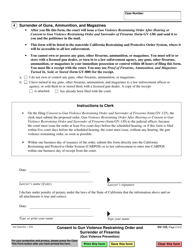 Form GV-125 Consent to Gun Violence Restraining Order and Surrender of Firearms - California, Page 2